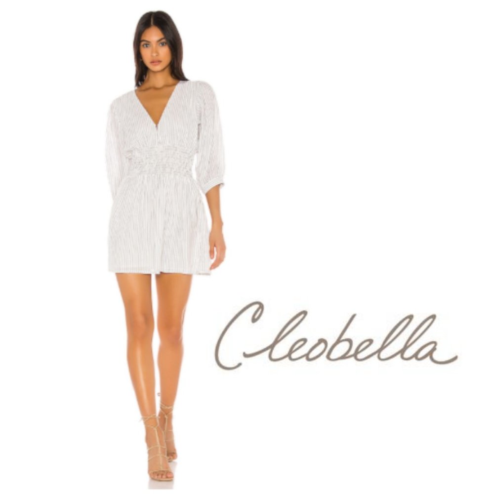 NWT CLEOBELLA Sadie Striped Mini Dress in Ivory